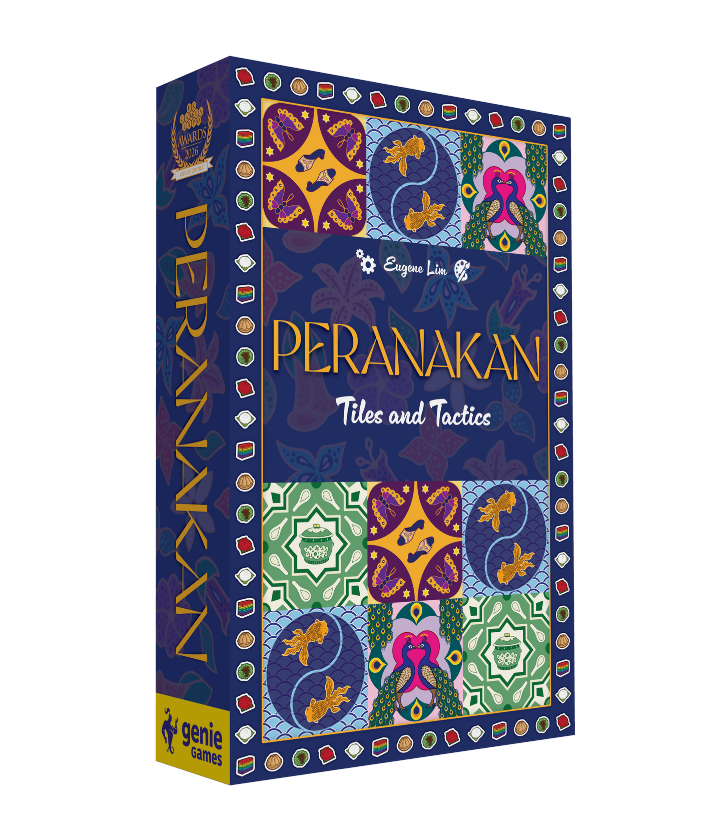 3D mockup image of the board game Peranakan: Tiles and Tactics