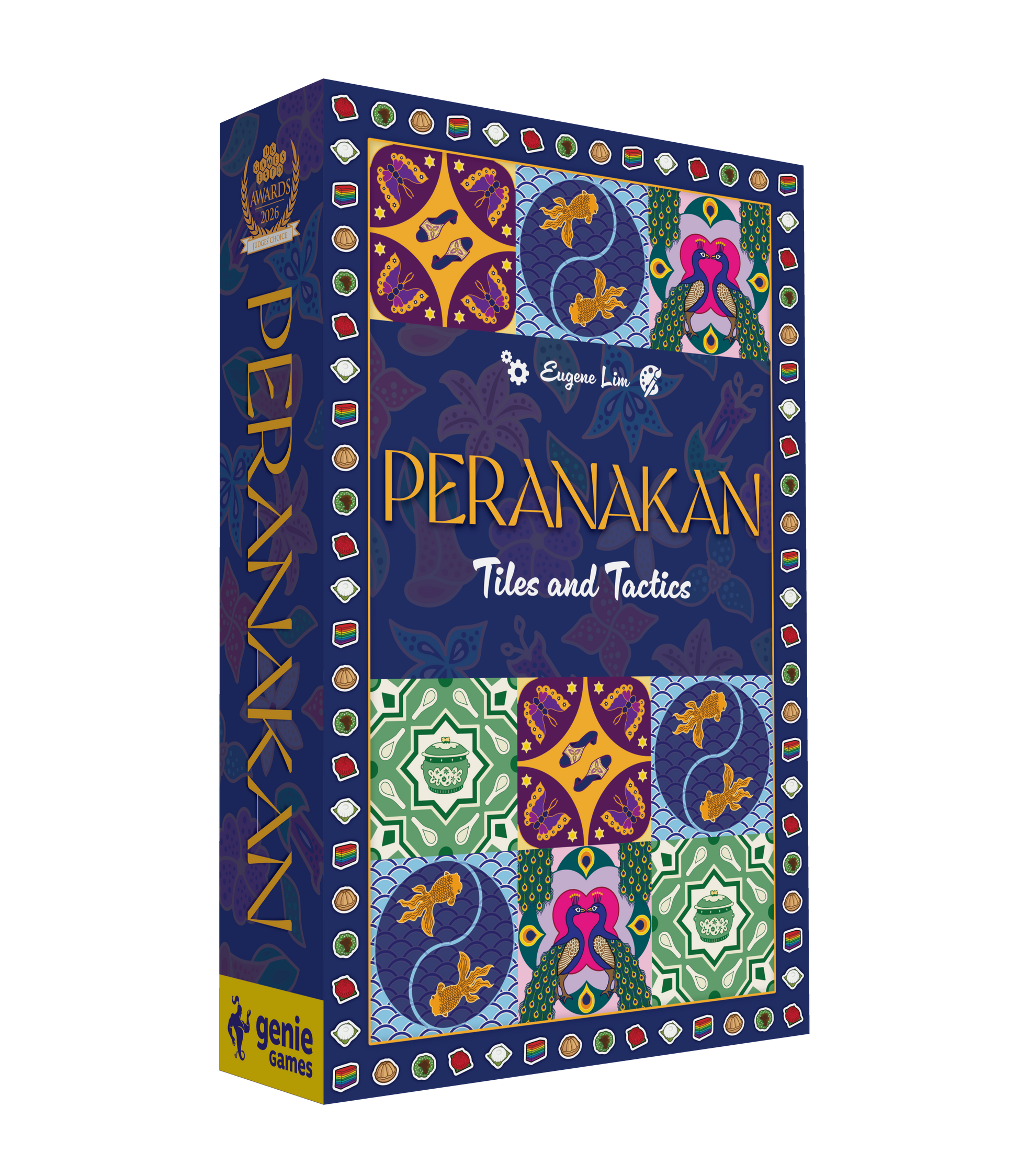 3D mockup image of the board game Peranakan: Tiles and Tactics